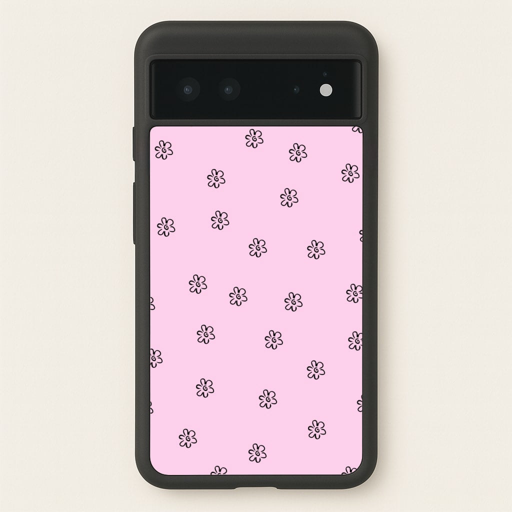 Detail Flower Pattern - Pink - Abstract Patterns Phone Case for Google Pixel 6