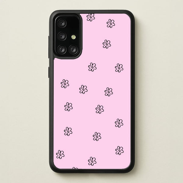 Detail Flower Pattern - Pink - Abstract Patterns Phone Case for Galaxy A71