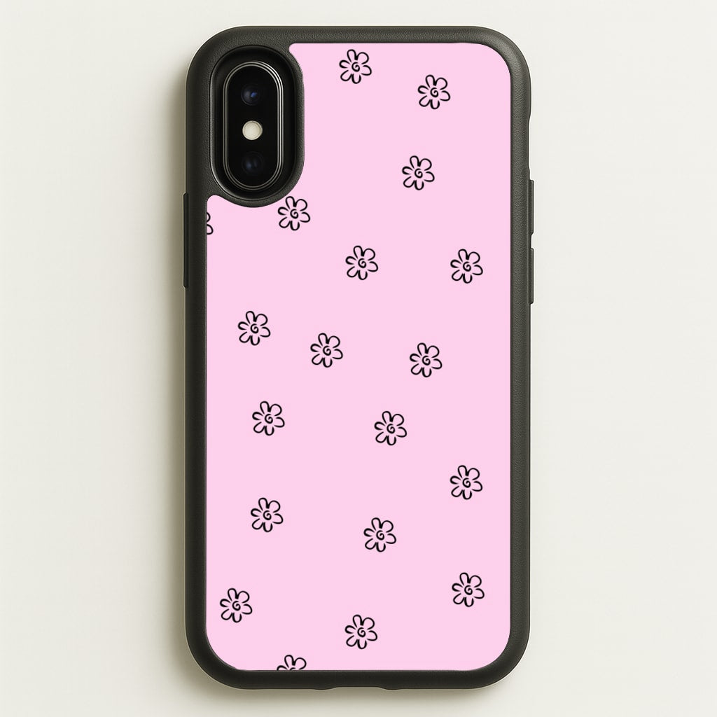 Detail Flower Pattern - Pink - Abstract Patterns Phone Case for iPhone X / XS