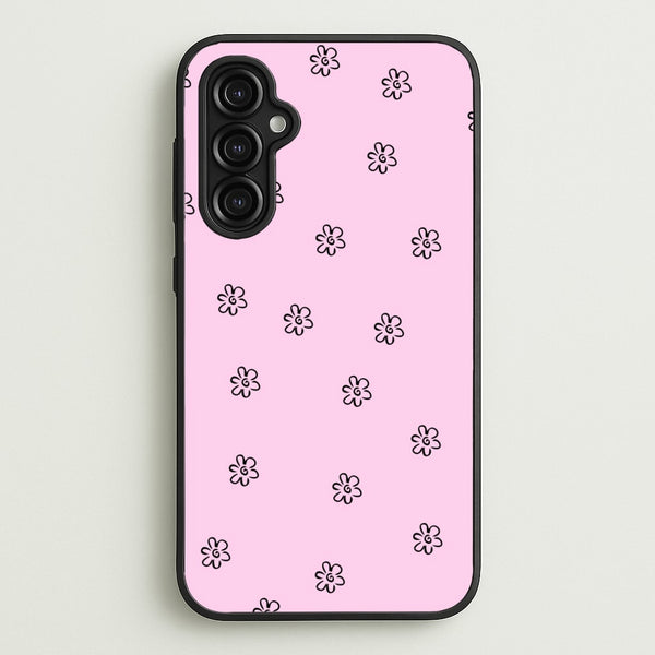 Detail Flower Pattern - Pink - Abstract Patterns Phone Case for Galaxy A14