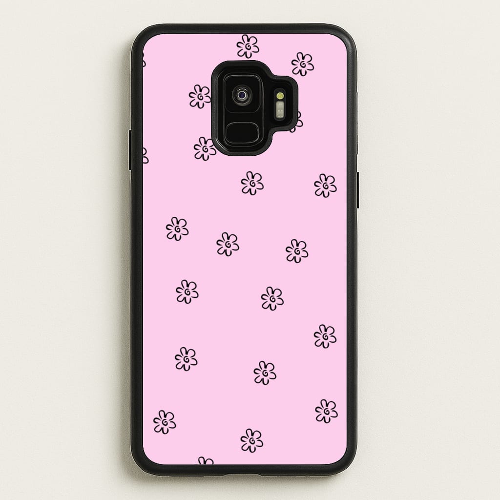 Detail Flower Pattern - Pink - Abstract Patterns Phone Case for Galaxy S9