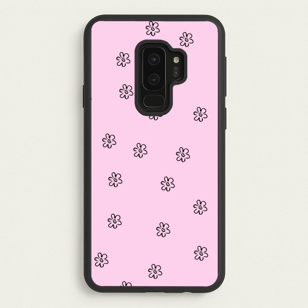 Detail Flower Pattern - Pink - Abstract Patterns Phone Case for Galaxy S9 Plus