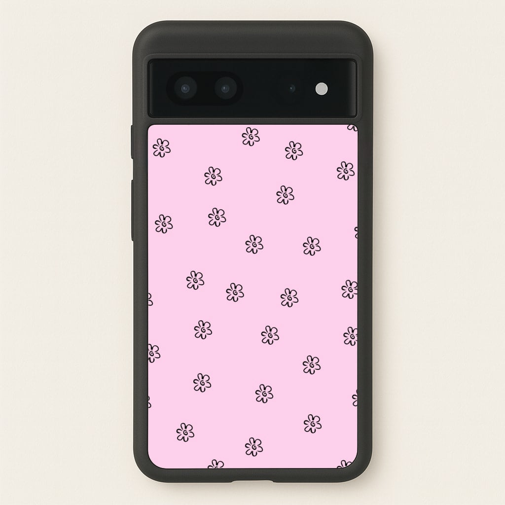Detail Flower Pattern - Pink - Abstract Patterns Phone Case for Google Pixel 7