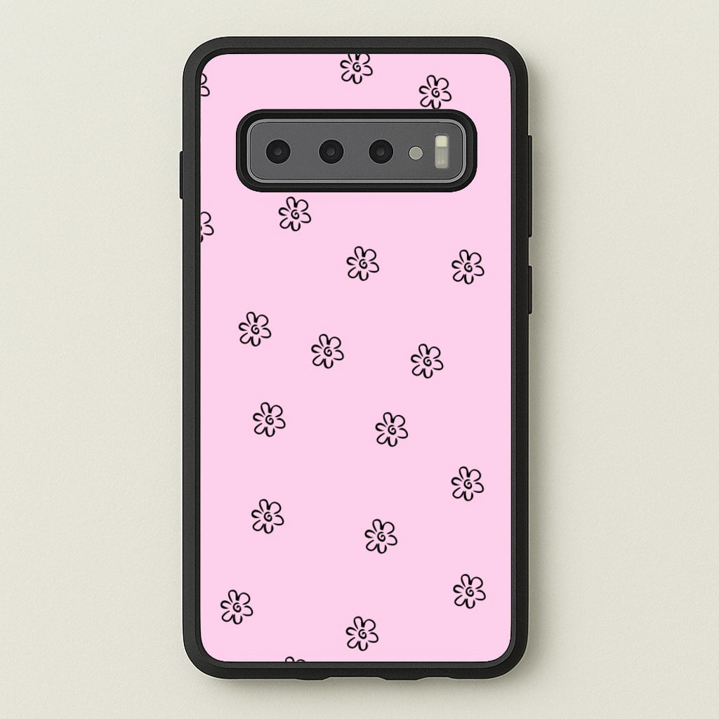 Detail Flower Pattern - Pink - Abstract Patterns Phone Case for Galaxy S10