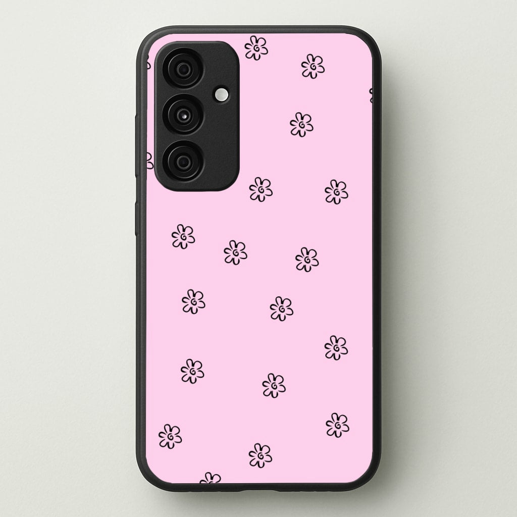 Detail Flower Pattern - Pink - Abstract Patterns Phone Case for Galaxy A55