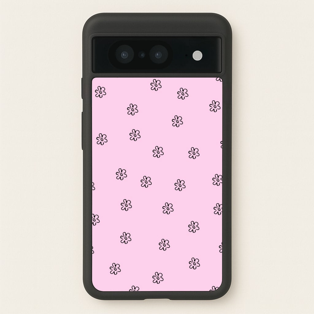 Detail Flower Pattern - Pink - Abstract Patterns Phone Case for Google Pixel 8