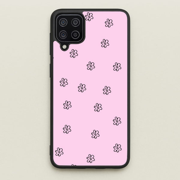 Detail Flower Pattern - Pink - Abstract Patterns Phone Case for Galaxy A12