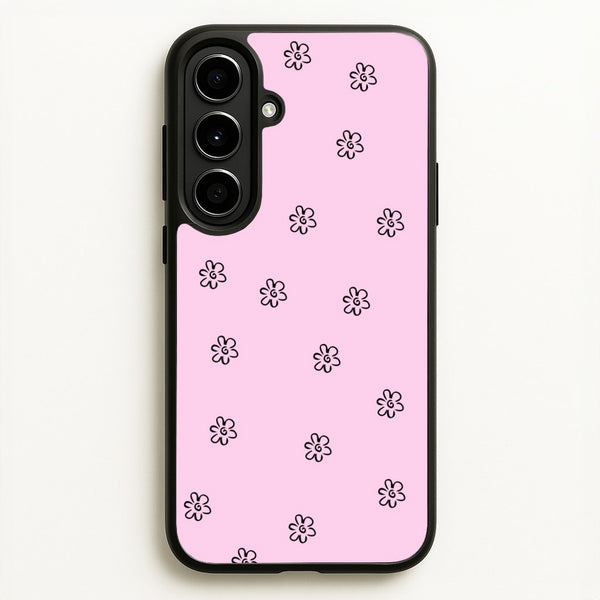 Detail Flower Pattern - Pink - Abstract Patterns Phone Case for Galaxy A56