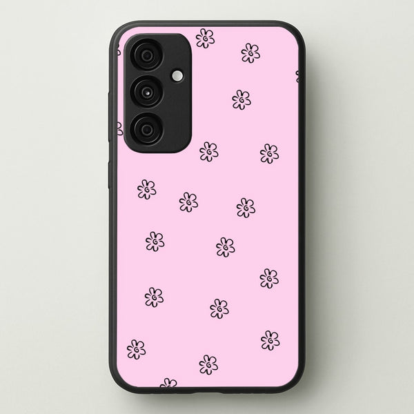 Detail Flower Pattern - Pink - Abstract Patterns Phone Case for Galaxy A35