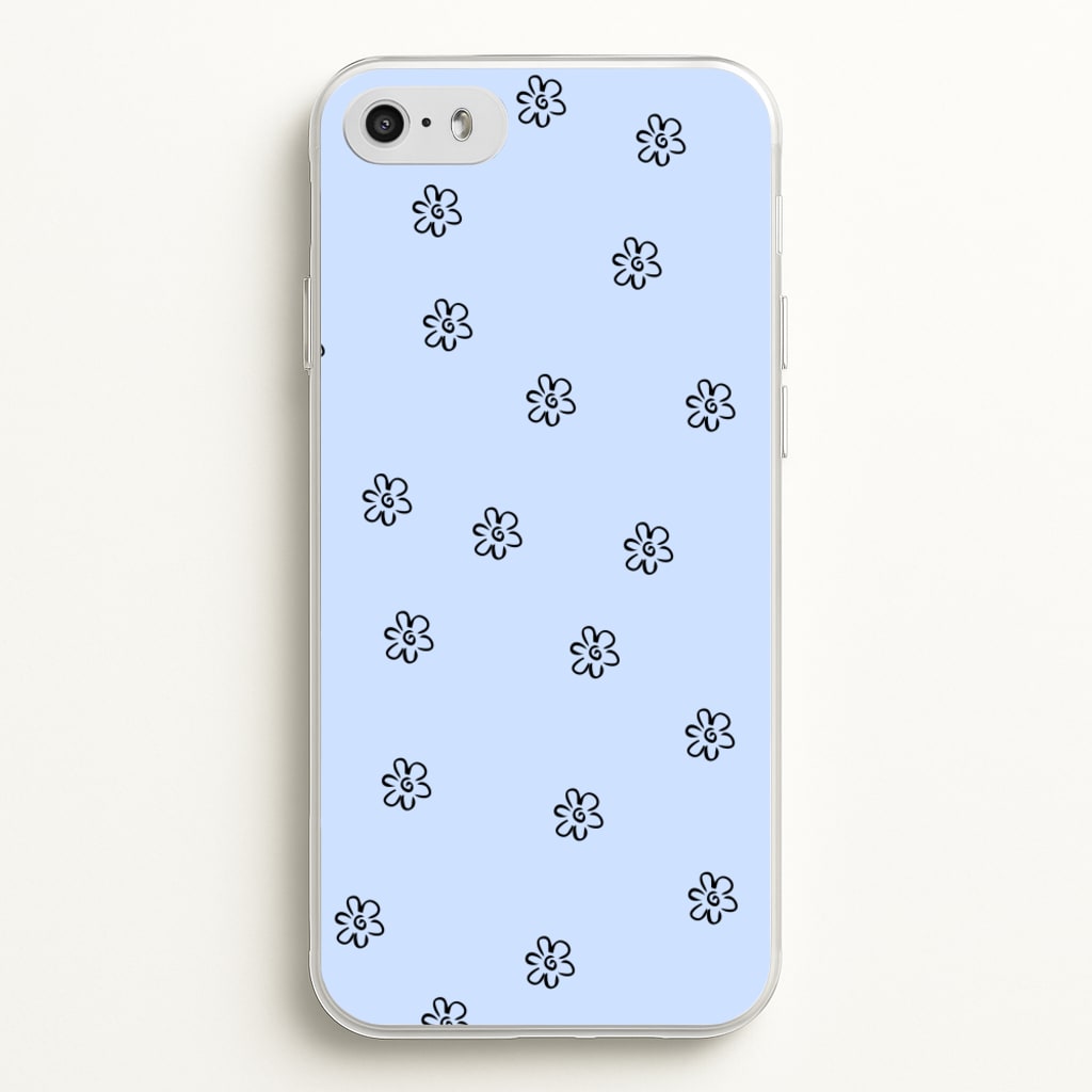 Detail Flower Pattern - Blue - Phone Case for iPhone 5 / 5s / SE 2016