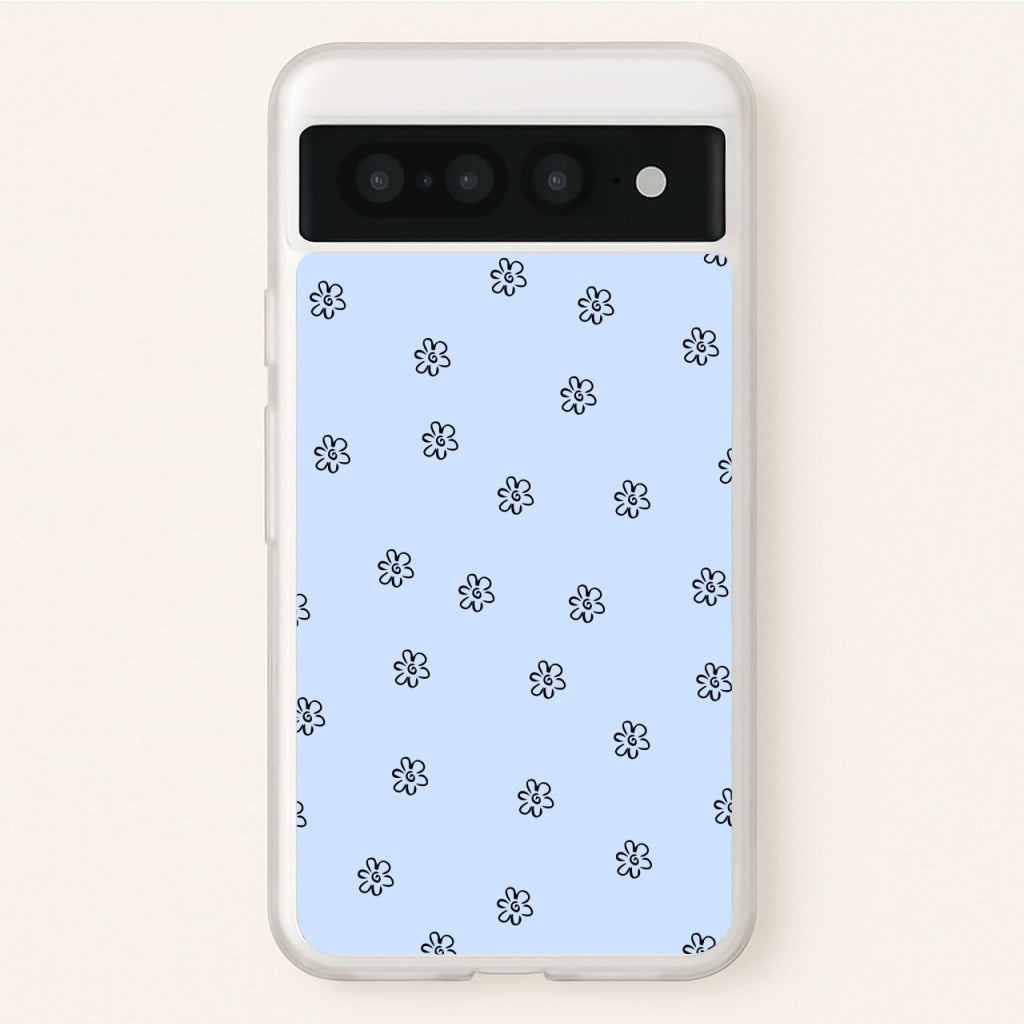 Detail Flower Pattern - Blue - Phone Case for Google Pixel 7 Pro