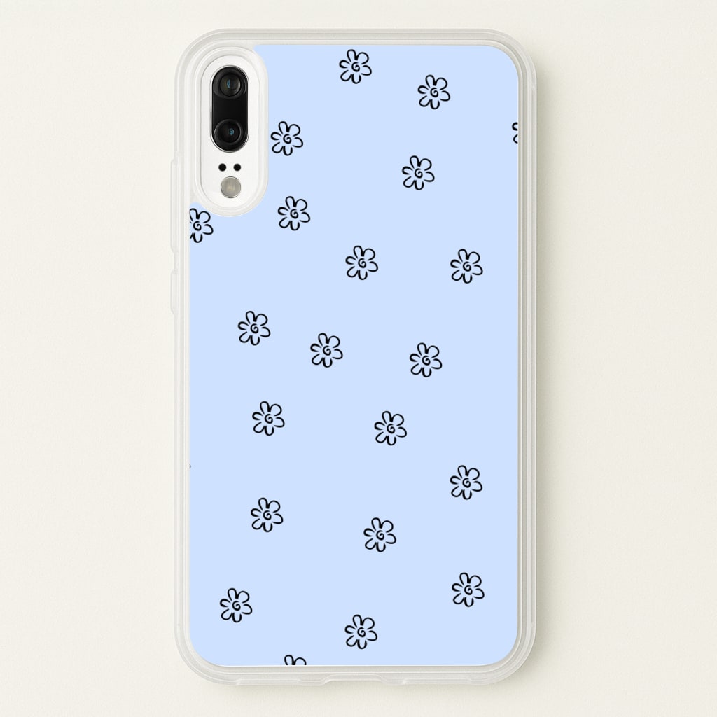 Detail Flower Pattern - Blue - Phone Case for Huawei P20