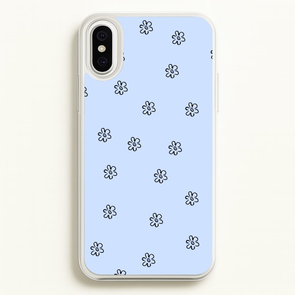 Detail Flower Pattern - Blue - Phone Case for iPhone XS Max