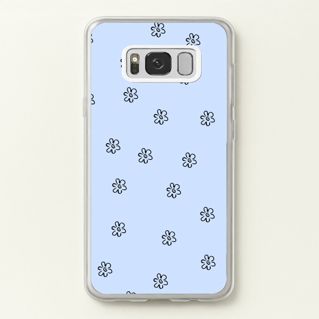 Detail Flower Pattern - Blue - Phone Case for Galaxy S8 Plus