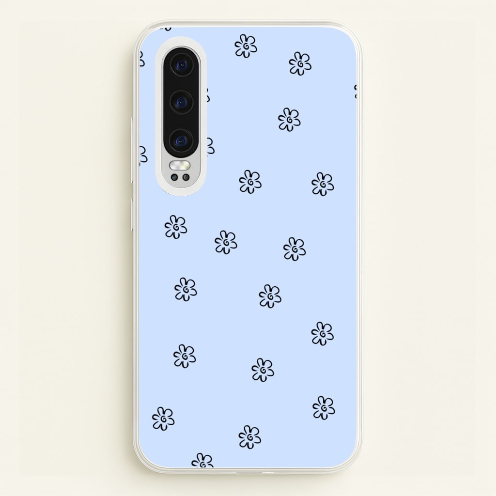 Detail Flower Pattern - Blue - Phone Case for Huawei P30