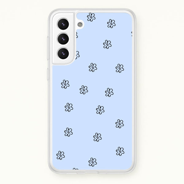 Detail Flower Pattern - Blue - Phone Case for Galaxy S21 Plus