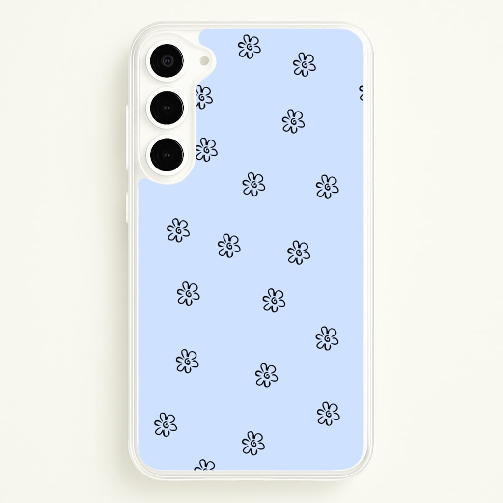 Detail Flower Pattern - Blue - Phone Case for Galaxy S23 Plus