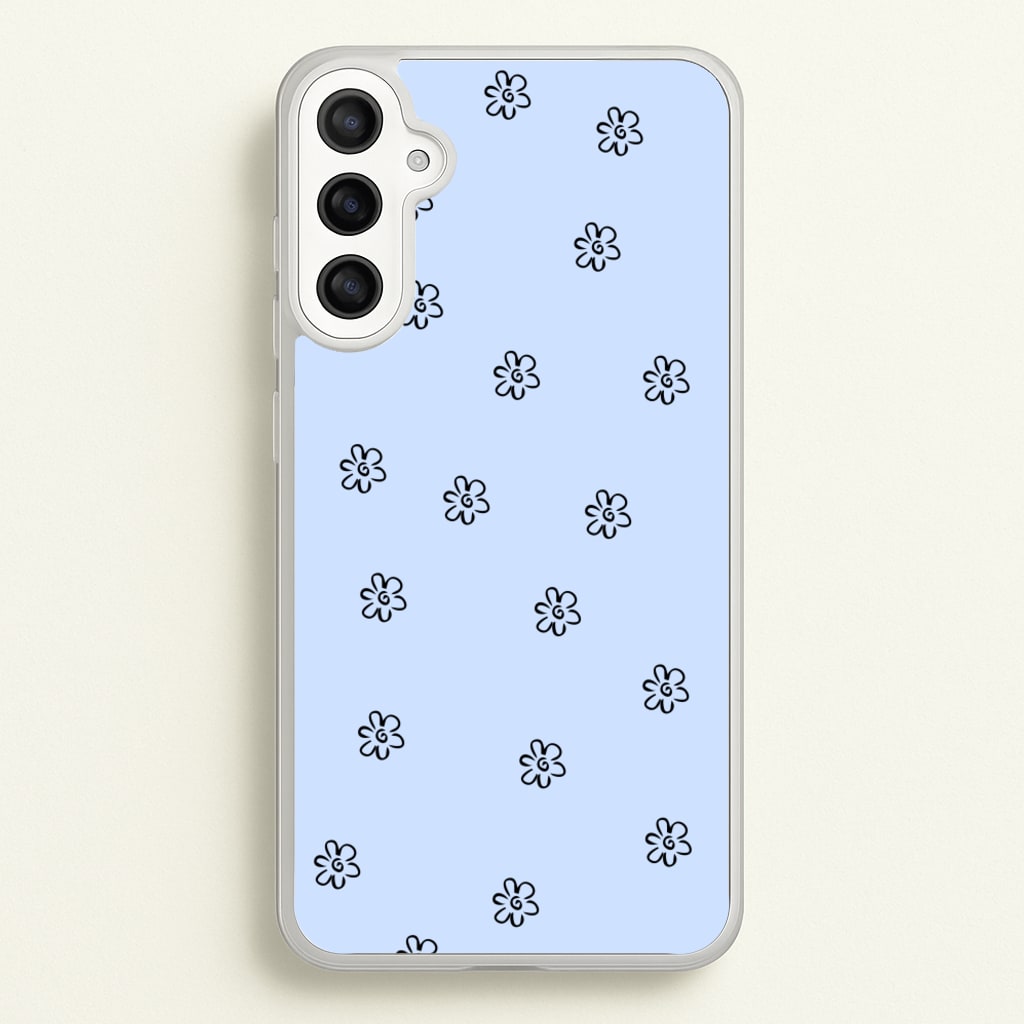 Detail Flower Pattern - Blue - Phone Case for Galaxy A34
