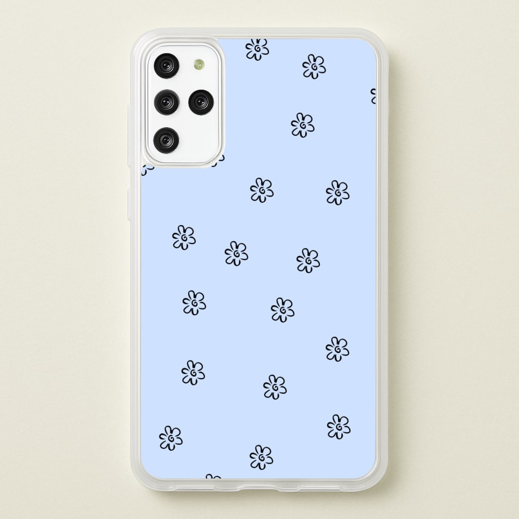 Detail Flower Pattern - Blue - Phone Case for Galaxy S20 Plus