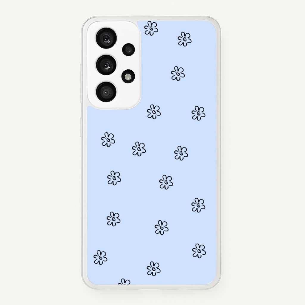 Detail Flower Pattern - Blue - Phone Case for Galaxy A53