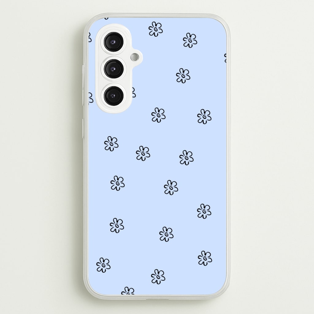 Detail Flower Pattern - Blue - Phone Case for Galaxy S23FE