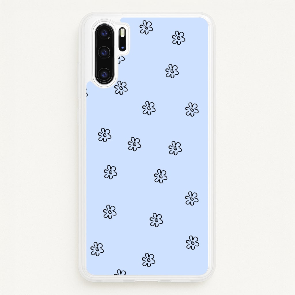Detail Flower Pattern - Blue - Phone Case for Huawei P30 Pro