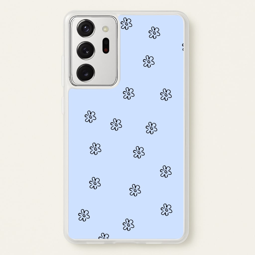 Detail Flower Pattern - Blue - Phone Case for Galaxy Note 20 Ultra