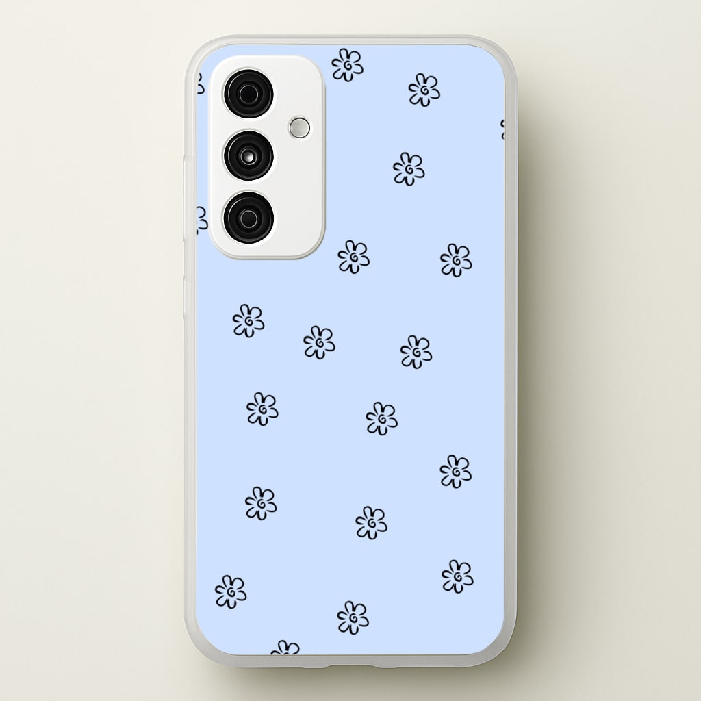 Detail Flower Pattern - Blue - Phone Case for Galaxy A15