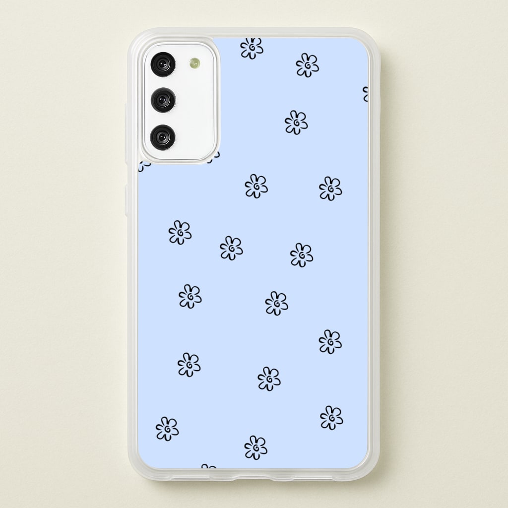 Detail Flower Pattern - Blue - Phone Case for Galaxy S20FE