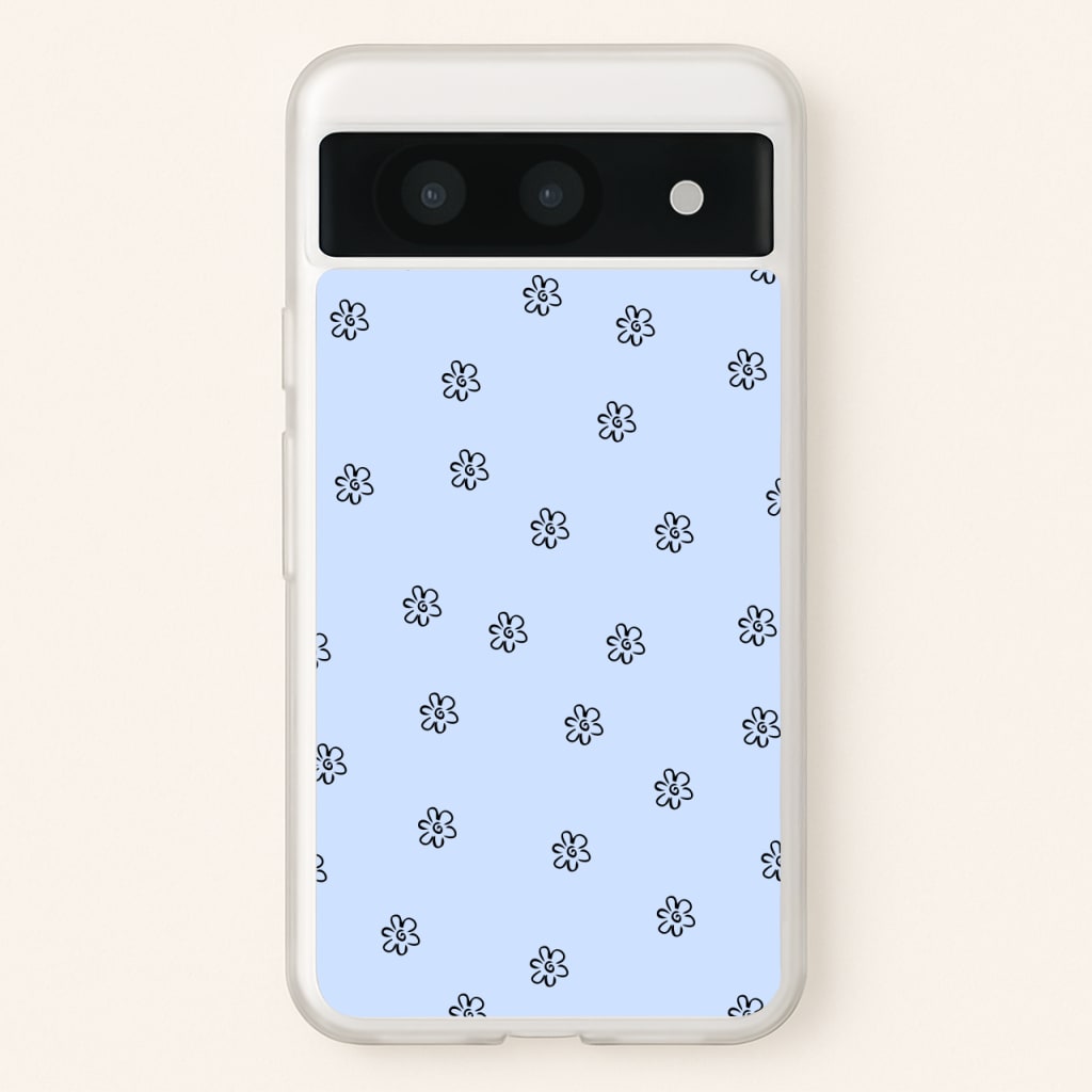 Detail Flower Pattern - Blue - Phone Case for Google Pixel 8a