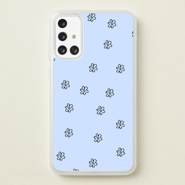 Detail Flower Pattern - Blue - Phone Case for Galaxy A71