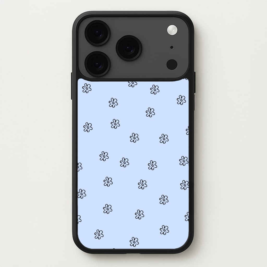 Detail Flower Pattern - Blue Phone Case for iPhone 17 Pro Max