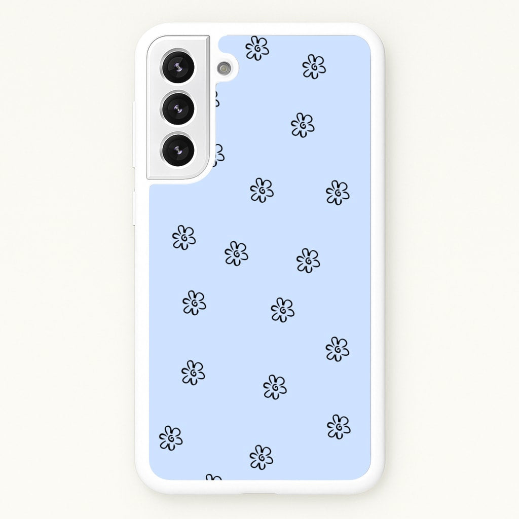 Detail Flower Pattern - Blue - Phone Case for Galaxy S22 Plus