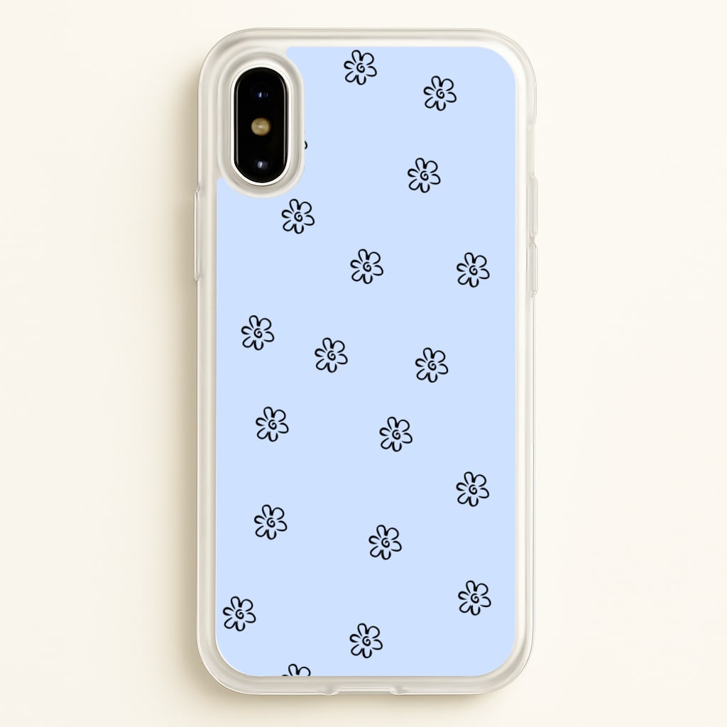Detail Flower Pattern - Blue - Phone Case for iPhone X / XS