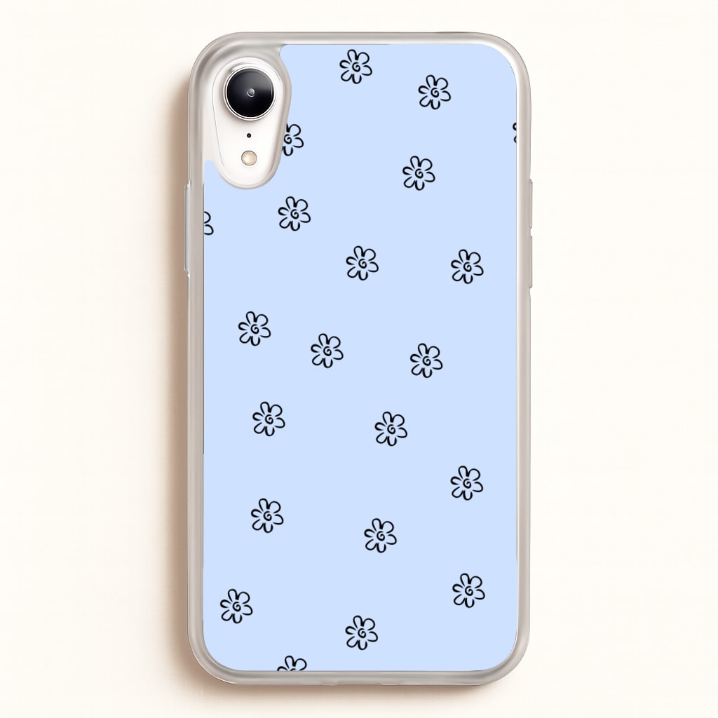 Detail Flower Pattern - Blue - Phone Case for iPhone XR