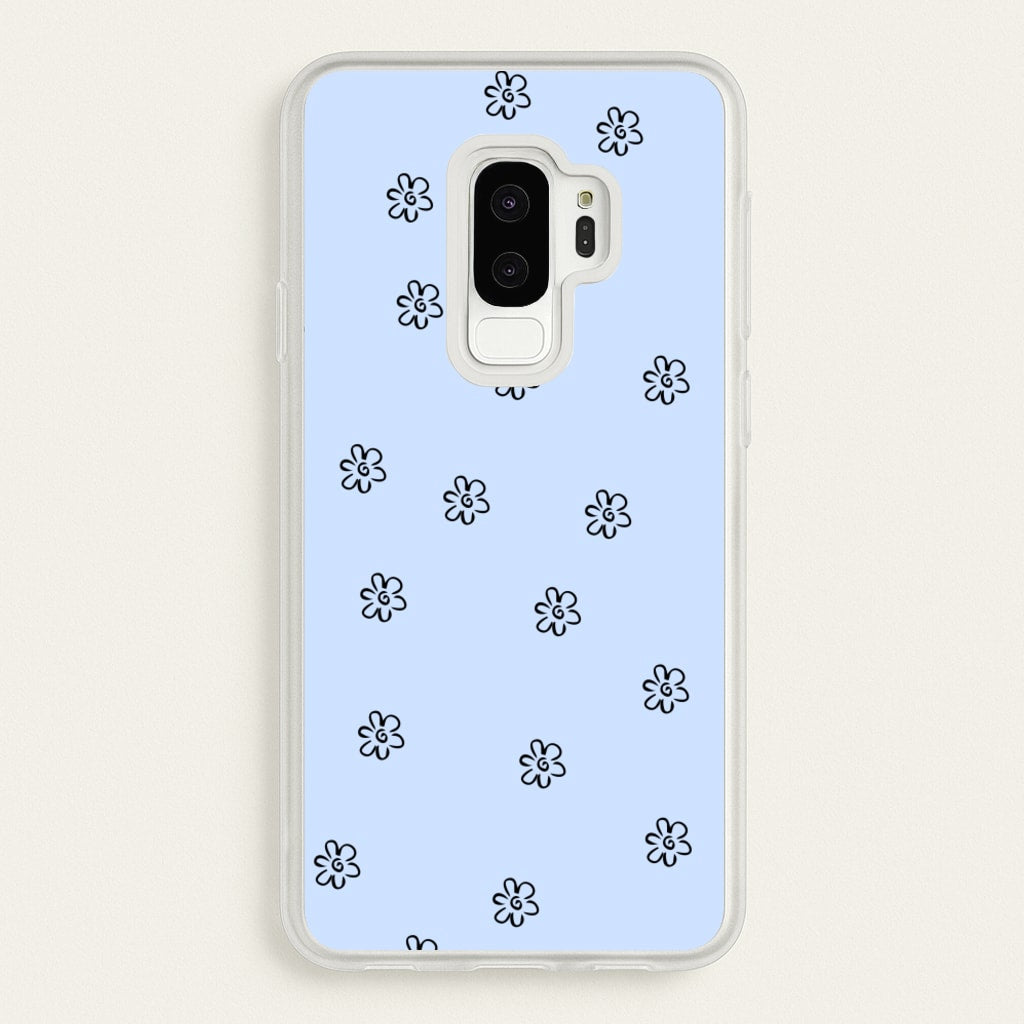 Detail Flower Pattern - Blue - Phone Case for Galaxy S9 Plus