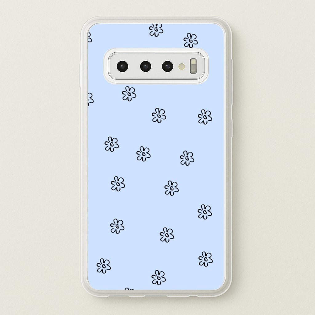 Detail Flower Pattern - Blue - Phone Case for Galaxy S10