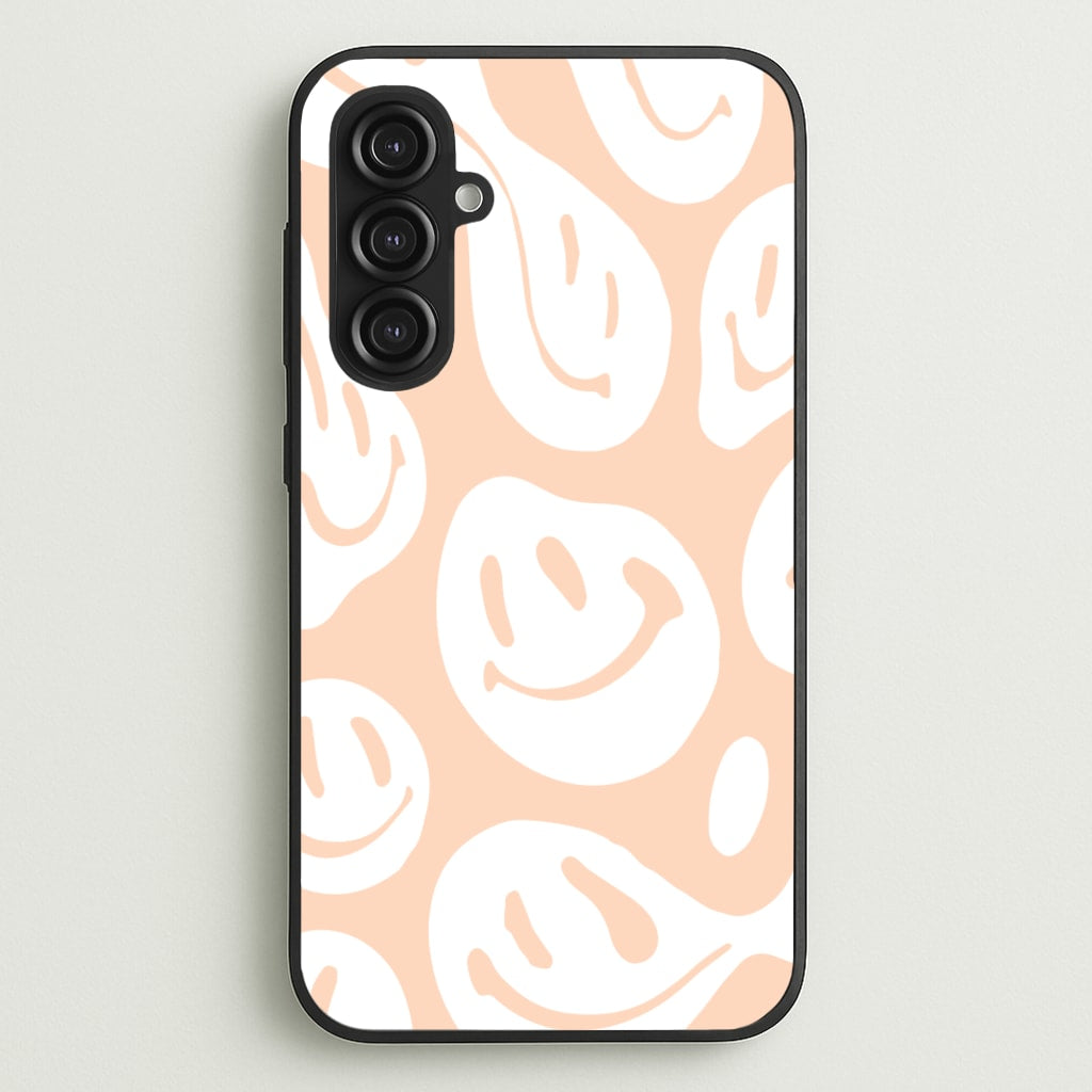 Trippn Smiley - Orange - Abstract Patterns Phone Case for Galaxy S23FE