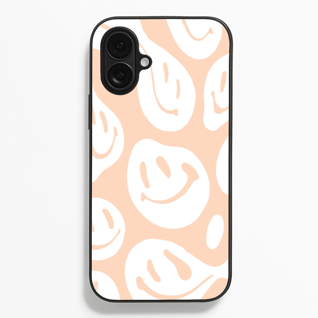 Trippn Smiley - Orange - Abstract Patterns Phone Case for iPhone 16 Plus