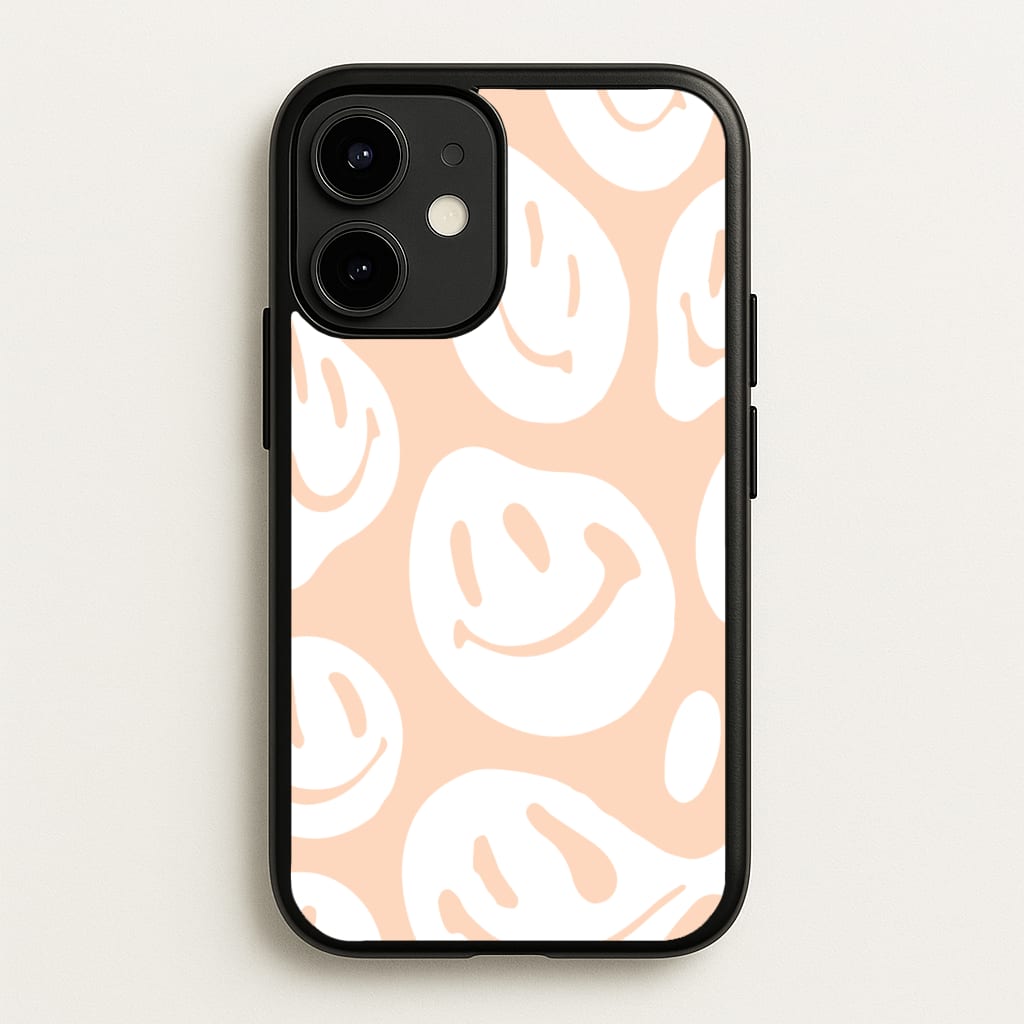 Trippn Smiley - Orange - Abstract Patterns Phone Case for iPhone 12 / 12 Pro