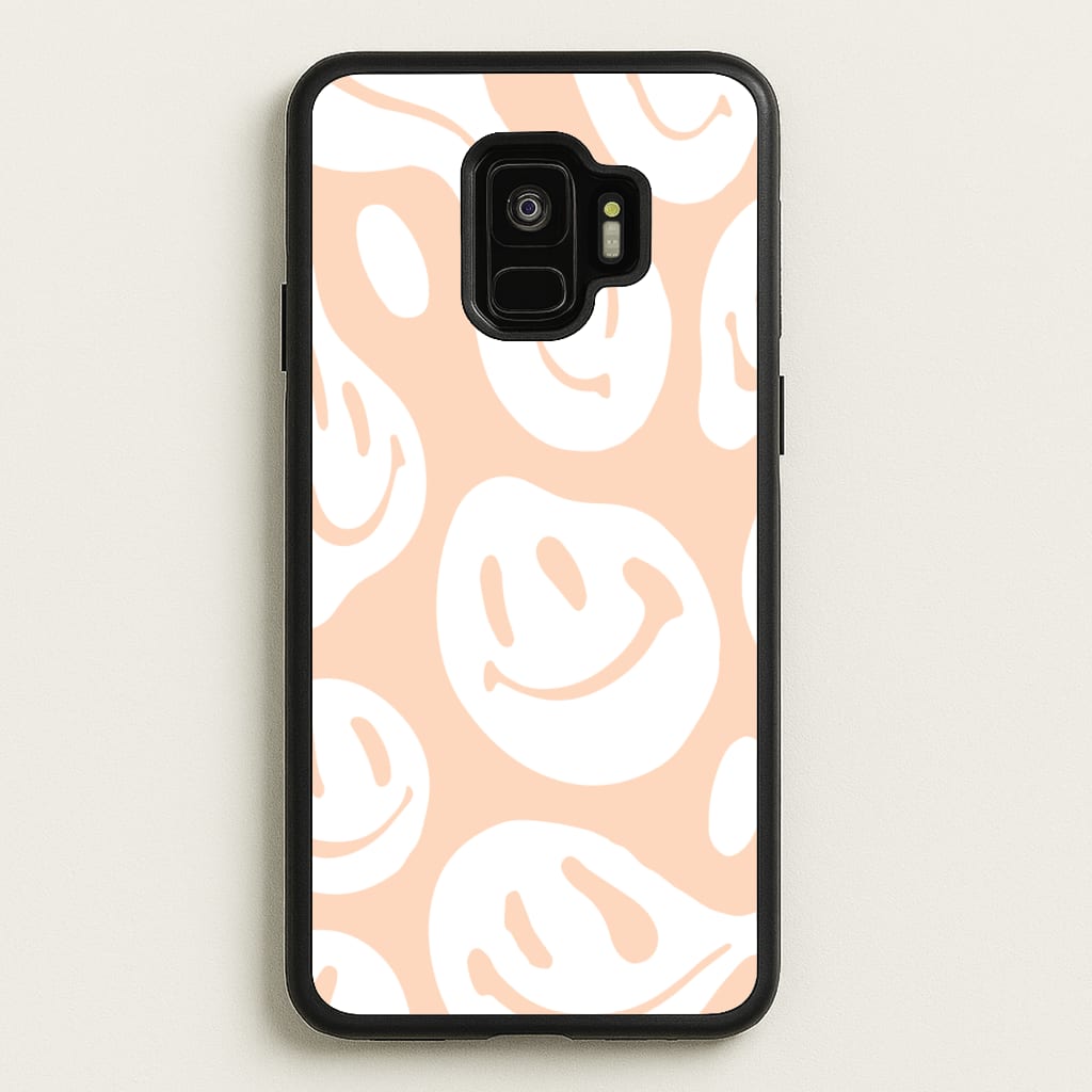 Trippn Smiley - Orange - Abstract Patterns Phone Case for Galaxy S9