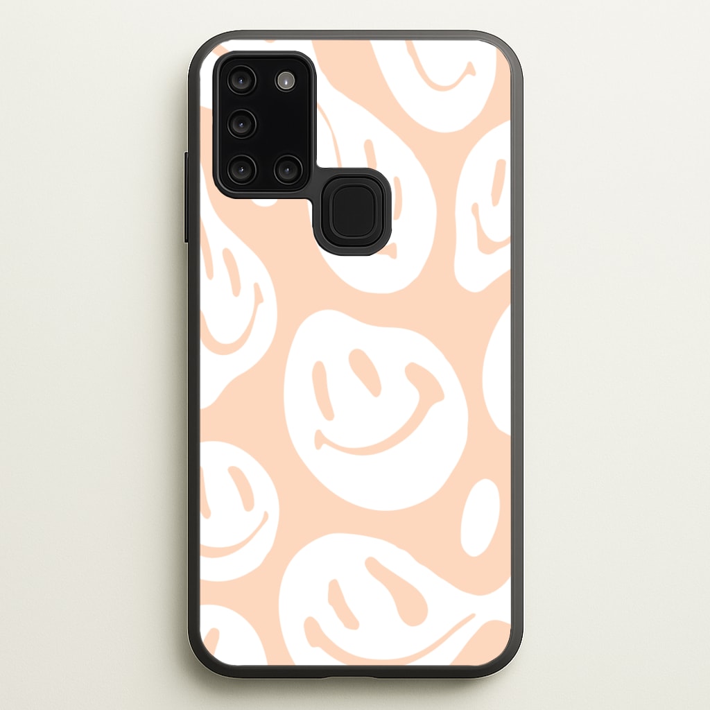 Trippn Smiley - Orange - Abstract Patterns Phone Case for Galaxy A21s