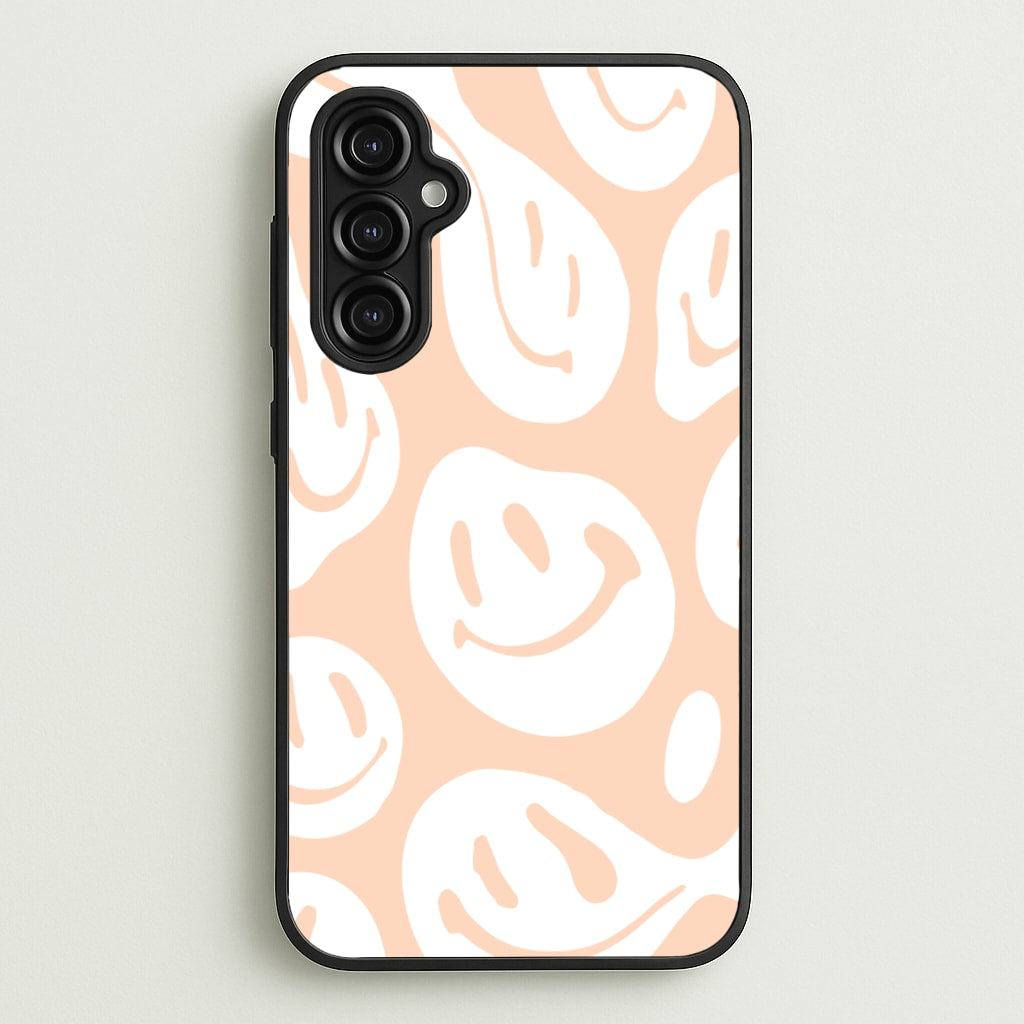 Trippn Smiley - Orange - Abstract Patterns Phone Case for Galaxy A14