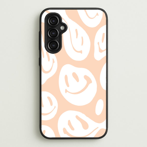Trippn Smiley - Orange - Abstract Patterns Phone Case for Galaxy A14