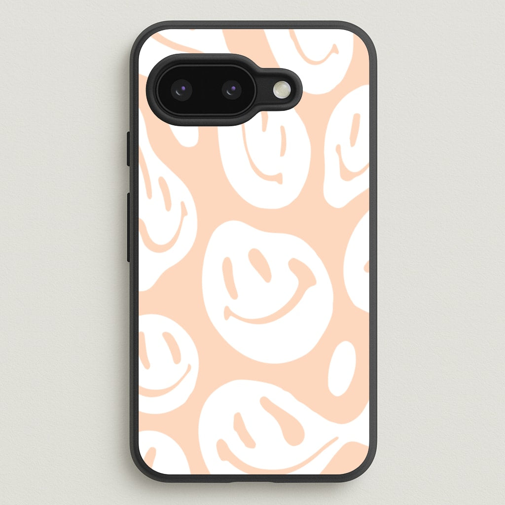 Trippn Smiley - Orange - Abstract Patterns Phone Case for Google Pixel 9a
