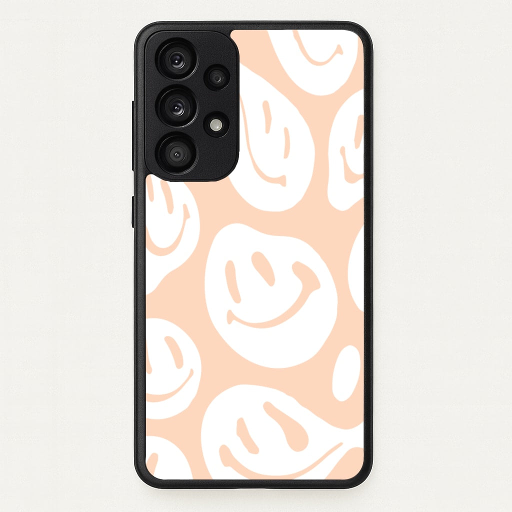 Trippn Smiley - Orange - Abstract Patterns Phone Case for Galaxy A53