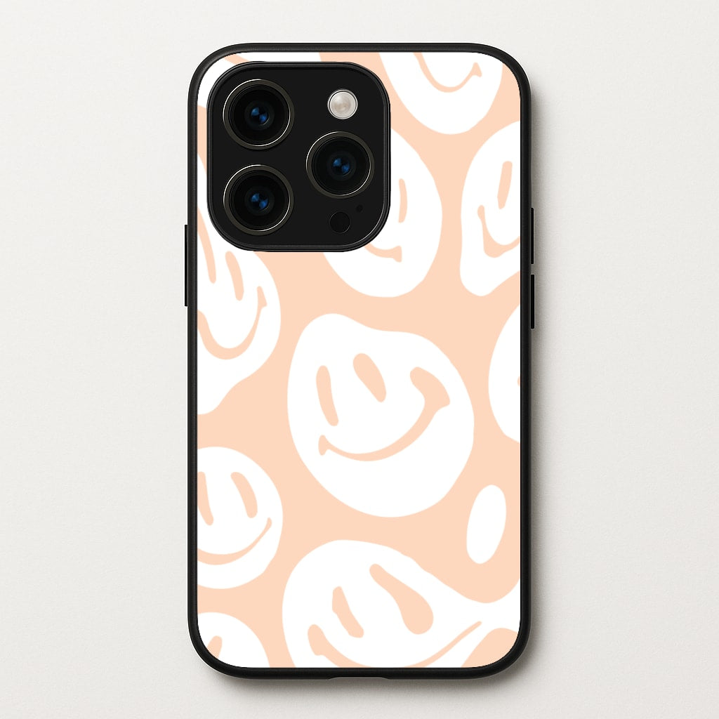 Trippn Smiley - Orange - Abstract Patterns Phone Case for iPhone 15 Pro