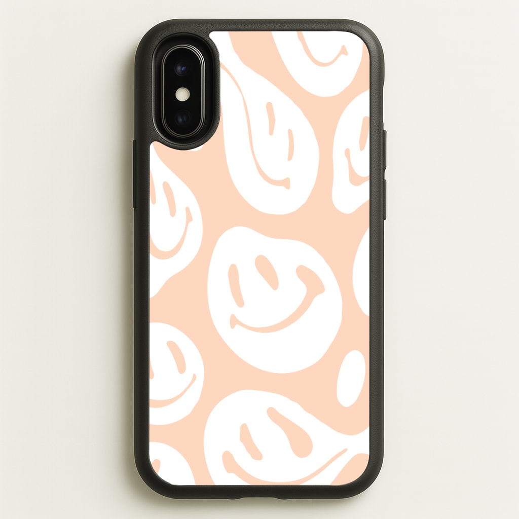 Trippn Smiley - Orange - Abstract Patterns Phone Case for iPhone X / XS