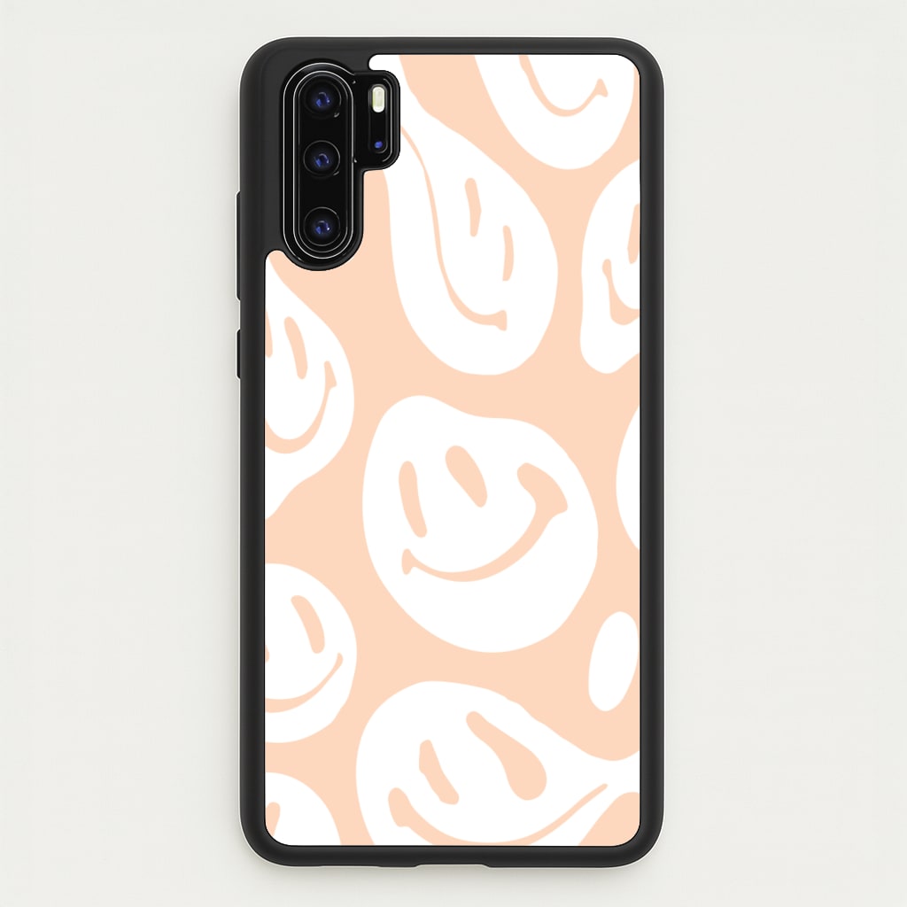 Trippn Smiley - Orange - Abstract Patterns Phone Case for Huawei P30 Pro
