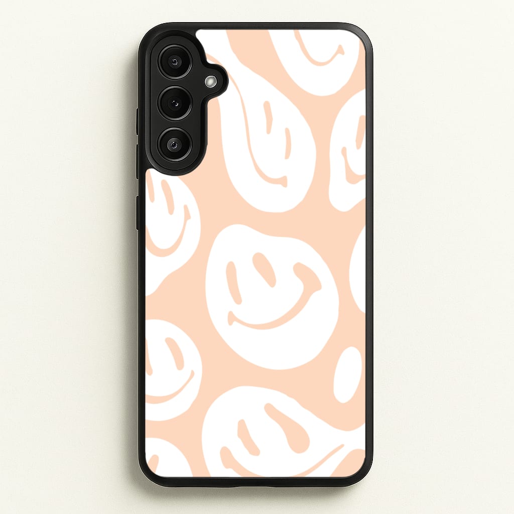 Trippn Smiley - Orange - Abstract Patterns Phone Case for Galaxy A34